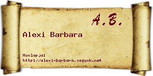 Alexi Barbara névjegykártya